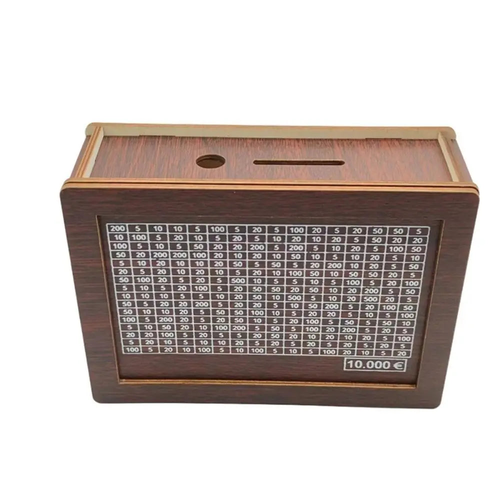 1000/3000/5000/10000 Euro Money Box Wooden Piggy Bank Reusable Money Cash Storage
