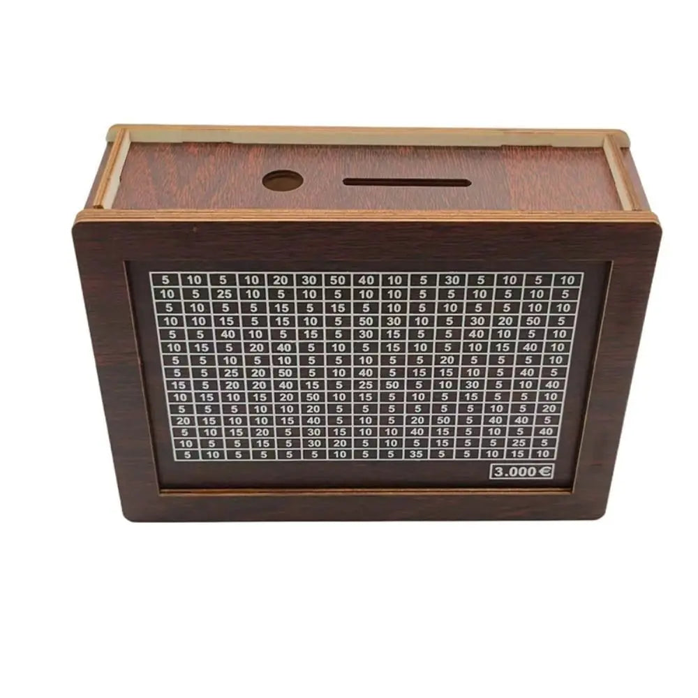 1000/3000/5000/10000 Euro Money Box Wooden Piggy Bank Reusable Money Cash Storage