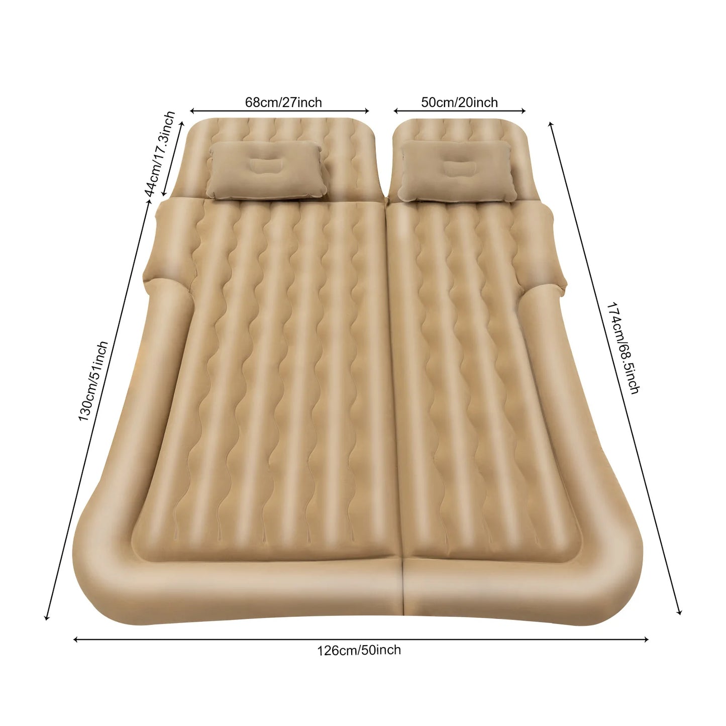 Universal Foldable Inflatable Bed Portable Mattress Set Car Back Seat Sleeping with pillows
