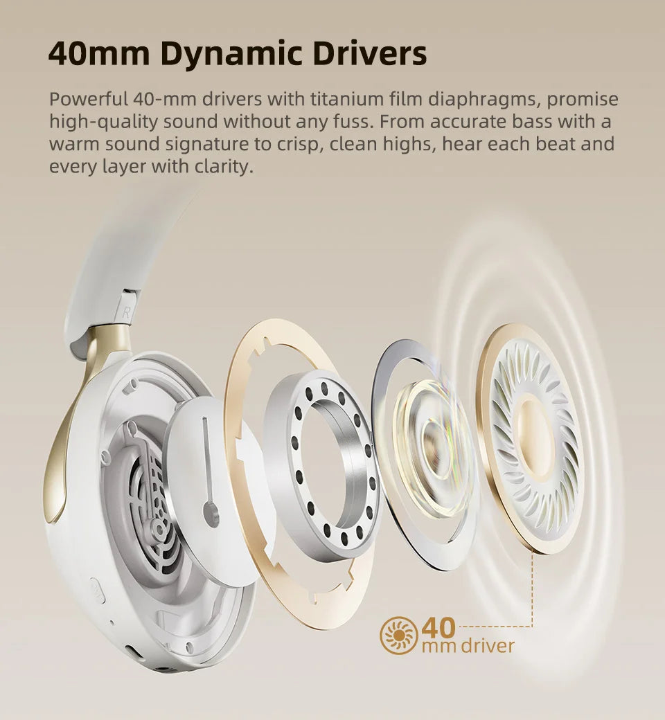 QCY H3 Pro ANC Wireless Bluetooth Headphone Hi-Res Spatial Audio Earphone