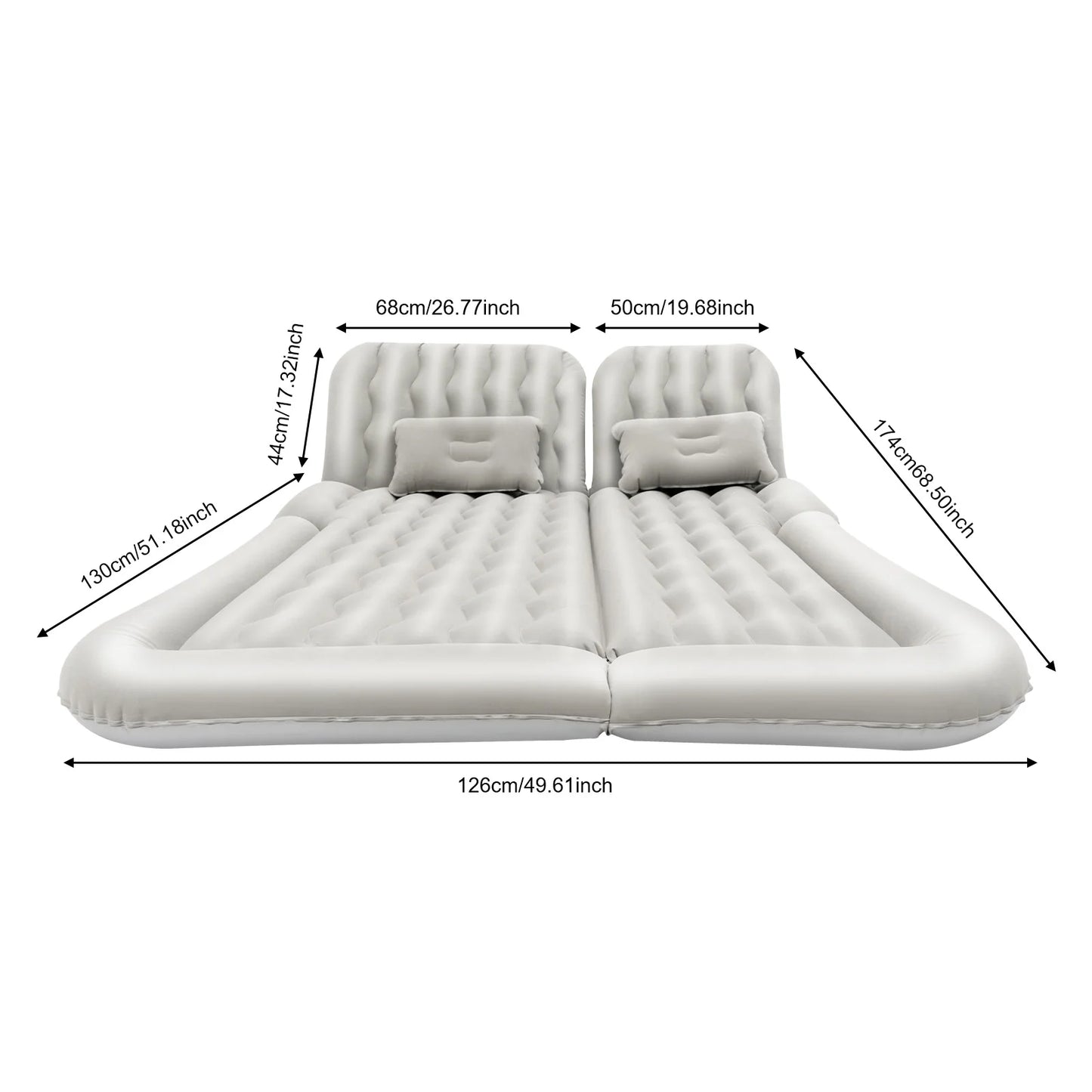 Universal Foldable Inflatable Bed Portable Mattress Set Car Back Seat Sleeping with pillows