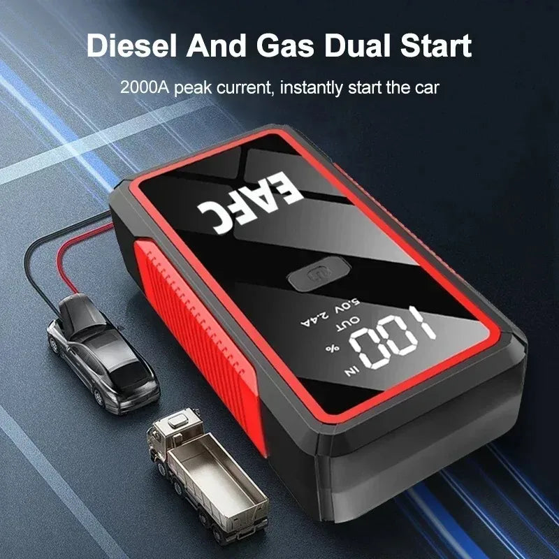 EAFC 600A / 2000A Car Jump Starter Portable Power Bank  Car Battery Booster 12V Auxiliary Starting Device