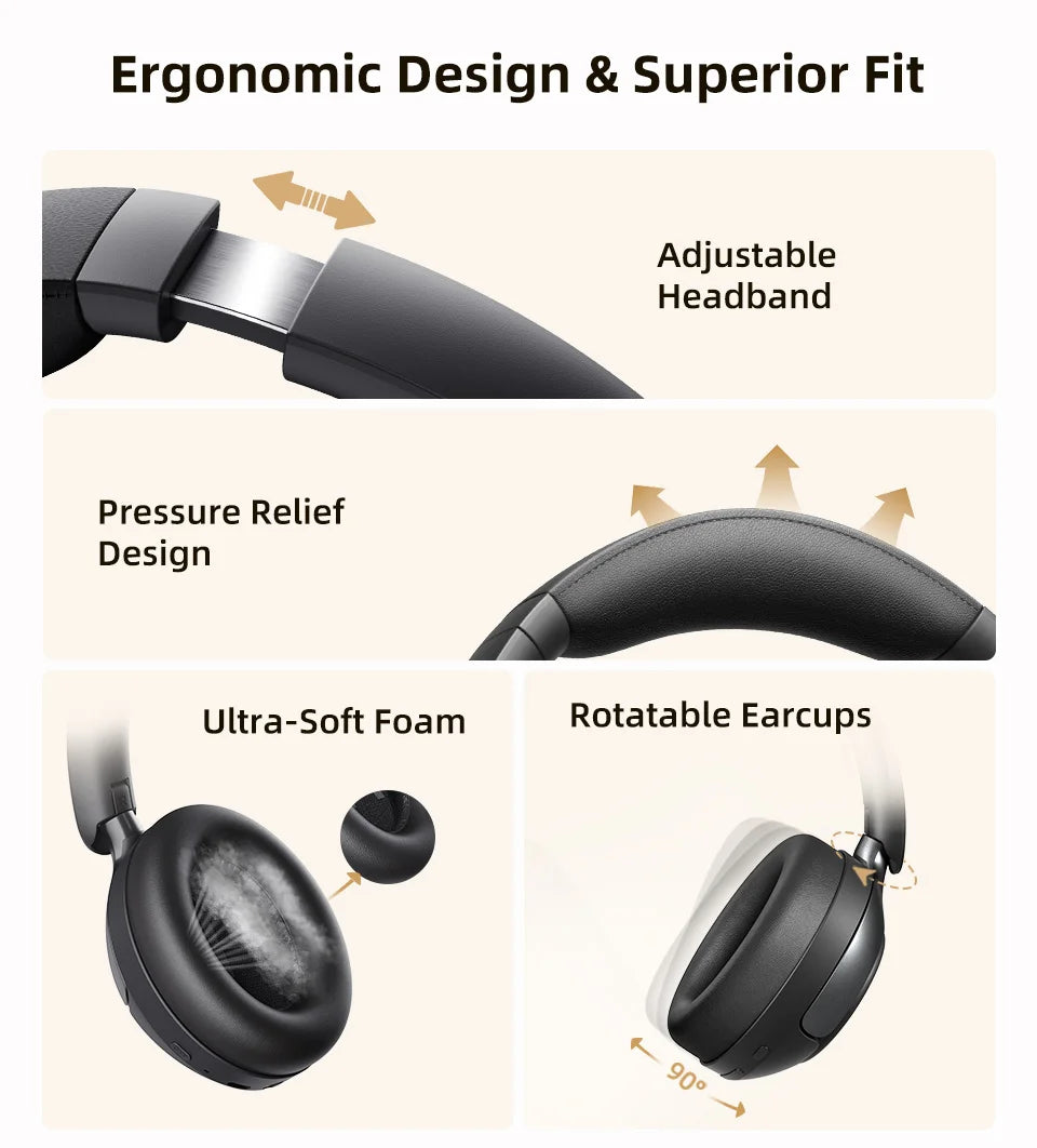 QCY H3 Pro ANC Wireless Bluetooth Headphone Hi-Res Spatial Audio Earphone