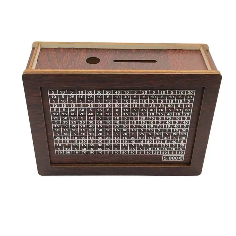 1000/3000/5000/10000 Euro Money Box Wooden Piggy Bank Reusable Money Cash Storage